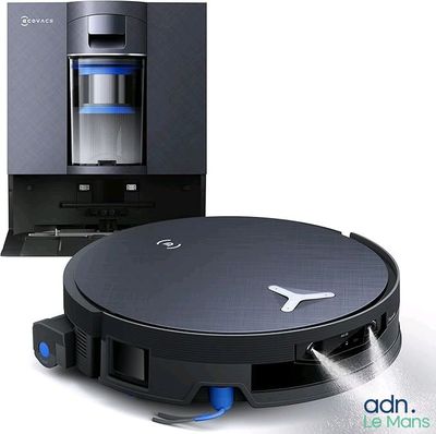 an image of a robotic vacuum cleaner is shown next to a coffee machine