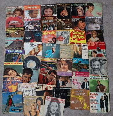 LOT DE VINYLES 45 TOURS Thématique : Variété française