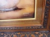 a picture of a painting of a bird on a branch