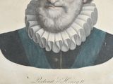 a drawing of a man with a beard and a ruffled collar