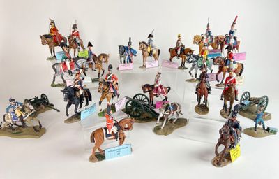 a lot of figurines of different types on display