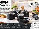an image of a kitchen counter with a bunch of pots and pans on it