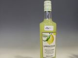 a bottle of lemonade sitting on a counter
