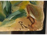 an image of a painting of a bird on a yellow background