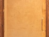 a painting of an old wooden frame with a piece of paper in it