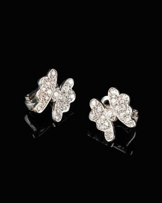 CLIPS d'OREILLE en forme de papillons Or blanc (1er titre 75… - Photo 1