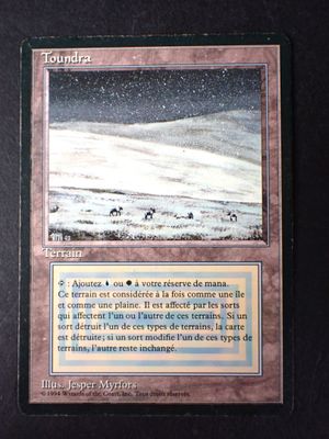 le verso d'une carte représentant un cheval dans la neige