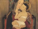an image of a painting of a woman holding a baby