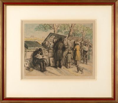 une image représentant un tableau montrant un groupe de personnes dans un village