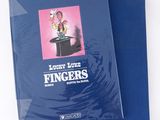 a blue book with a picture of a man in a top hat