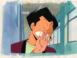 dessin humoristique représentant un homme portant un beignet à sa bouche