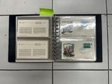 a binder that has a lot of stamps inside of it