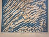 an image of a blue and white painting with a pattern on it