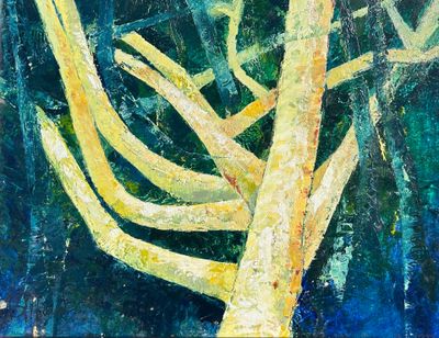 G. LIBAUD (XX°) Arbre Huile sur carton signée en bas à gauch…