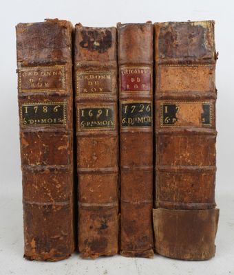 ORDONNANCES DU ROI. 4 vols. in-4° demi-basane brune de l'ép.…