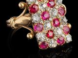 bague ancienne en rubis et diamants