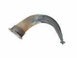 a large horn with a metal handle on a white background