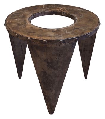 an image of a metal table with a hole in the middle