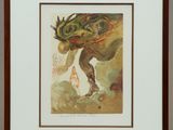 une image représentant un tableau où l'on voit un homme avec un dragon sur la tête