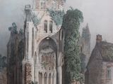 une photo d'un tableau représentant un château, au centre de l'image
