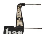 a black and white sign that says bar on it