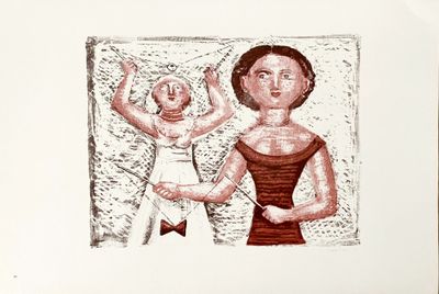 un dessin représentant une femme tenant un bébé dans ses bras