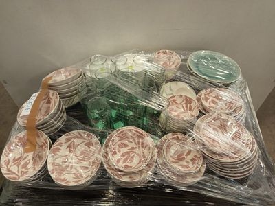 a lot of plates that are wrapped up and ready to be eaten