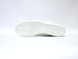a close up of a pair of white sneakers on a white background