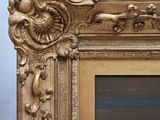 an image of a painting of a dog in a gold frame
