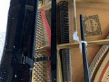 a close up of a piano that is being worked on
