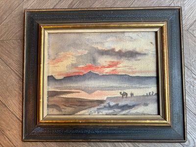 École orientaliste du début du XIXe siècle Paysage de désert…