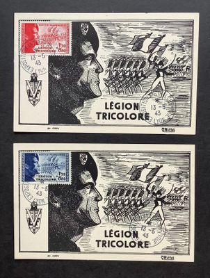 deux timbres sur lesquels figurent les dessins d'un homme et d'une femme