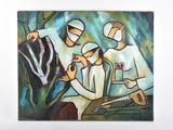 painting of a group of doctors in a hospital setting
