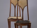 paire de chaises avec dossier et assise rembourrés