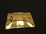a gold mousetrace on a black surface