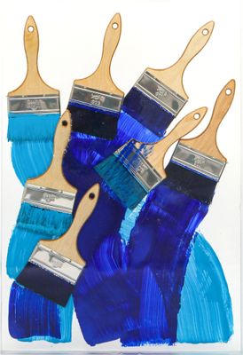 a picture of a picture of paint brushes on a piece of paper