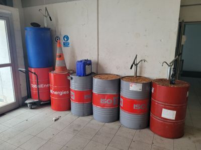 de nombreux fûts alignés les uns à côté des autres