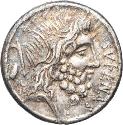 une pièce d'argent sur laquelle figure le portrait d'une femme coiffée d'une couronne