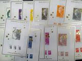 a lot of stamps that are on a table