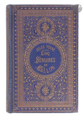 a blue book with gold trimmings and a blue cover