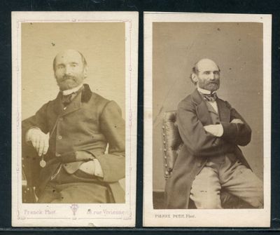 deux vieilles photos en noir et blanc représentant un homme et une femme