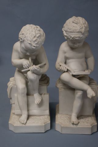Antonio CANOVA (1757-1822) d'après. « Enfants lisant ». Deux suje...