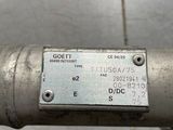 a close up of a bike handlebar with a label on it