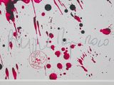a picture of a picture of blood splattered on the wall