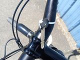 a close up of the handlebars of a bicycle