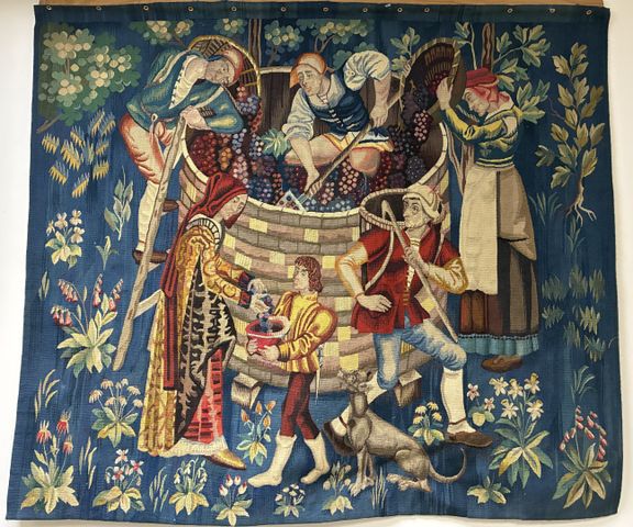 Henri-François FAUREAU « Vendange », Tapisserie d’Aubusson. XXème...