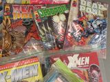 a lot of comic books that are on the table