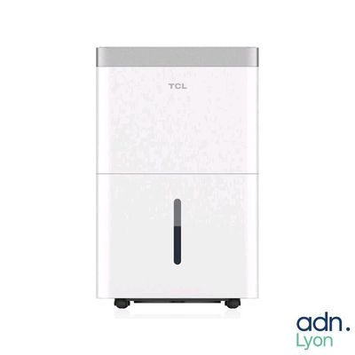 un purificateur d'air blanc posé sur une table blanche