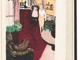un livre sur lequel figure la photo d'un homme et d'une femme marchant dans un couloir