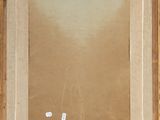 a painting of a person standing in front of a brown background